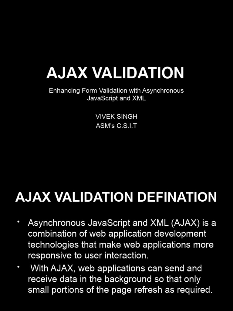 AJAX Form Validation Techniques | PDF