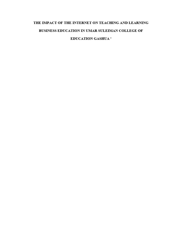 The Impact of The Internet On Teaching and Learning Business Education ...