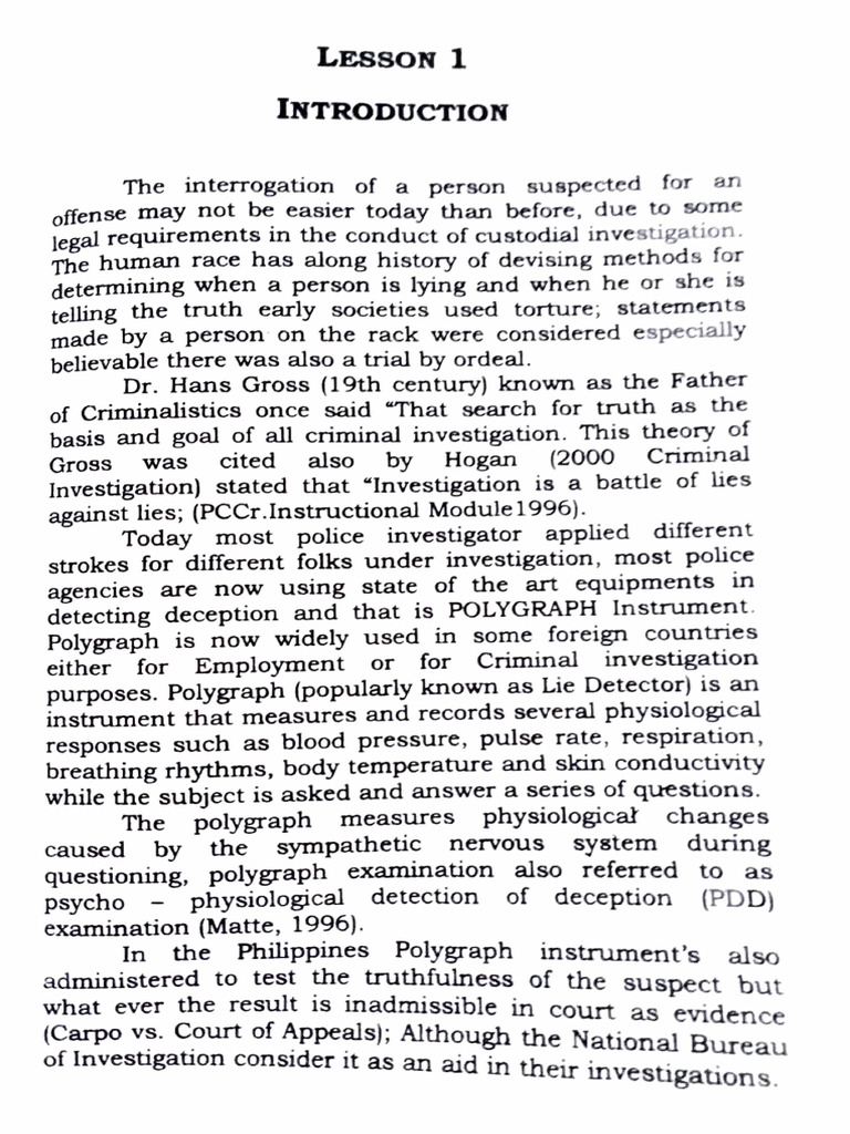 Polygraphy Lie Detection Pdf