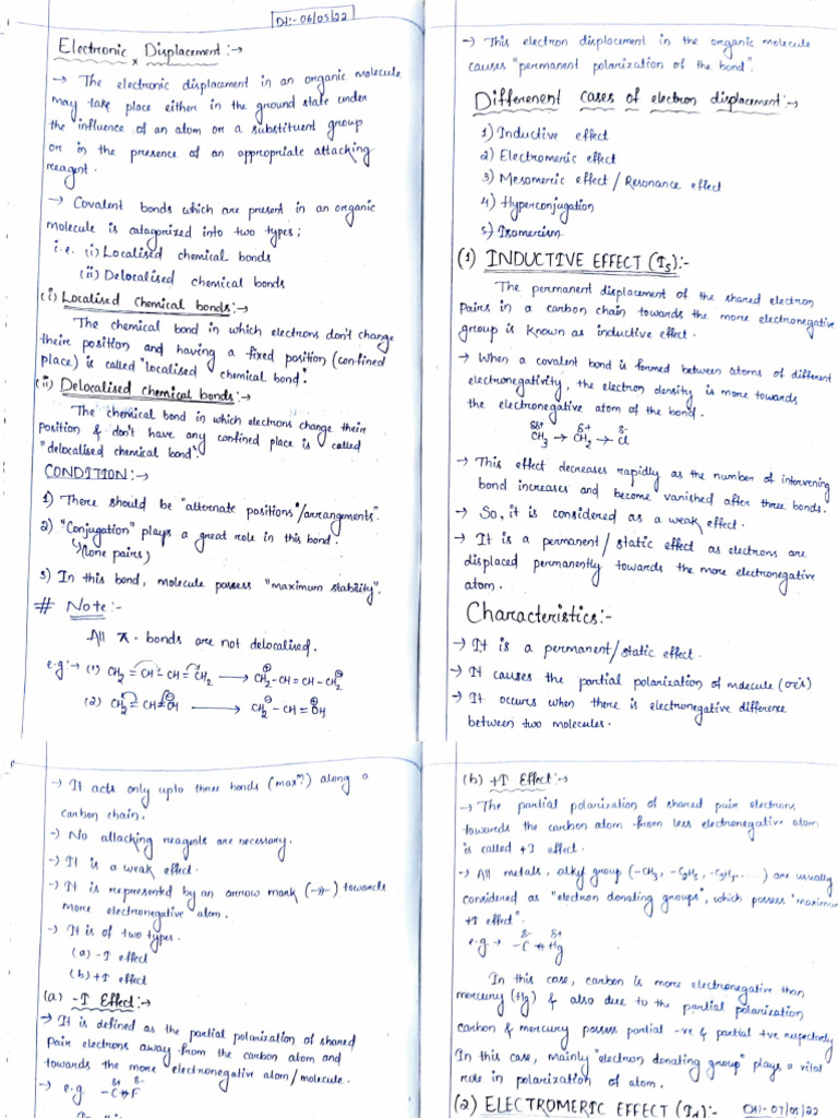 Inductive and Resonance Effects in Chemistry | PDF | Chemical Bond | Ion
