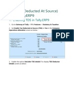 Tds (Tax Deducted at Source) Using Tallyerp9: 1. Enabling Tds in Tally - Erp9