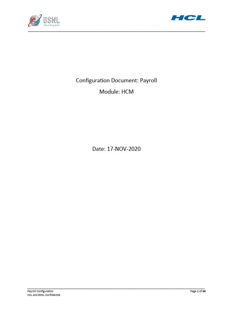 BSNL Payroll Configuration Guide | PDF | Payroll Tax | Payroll
