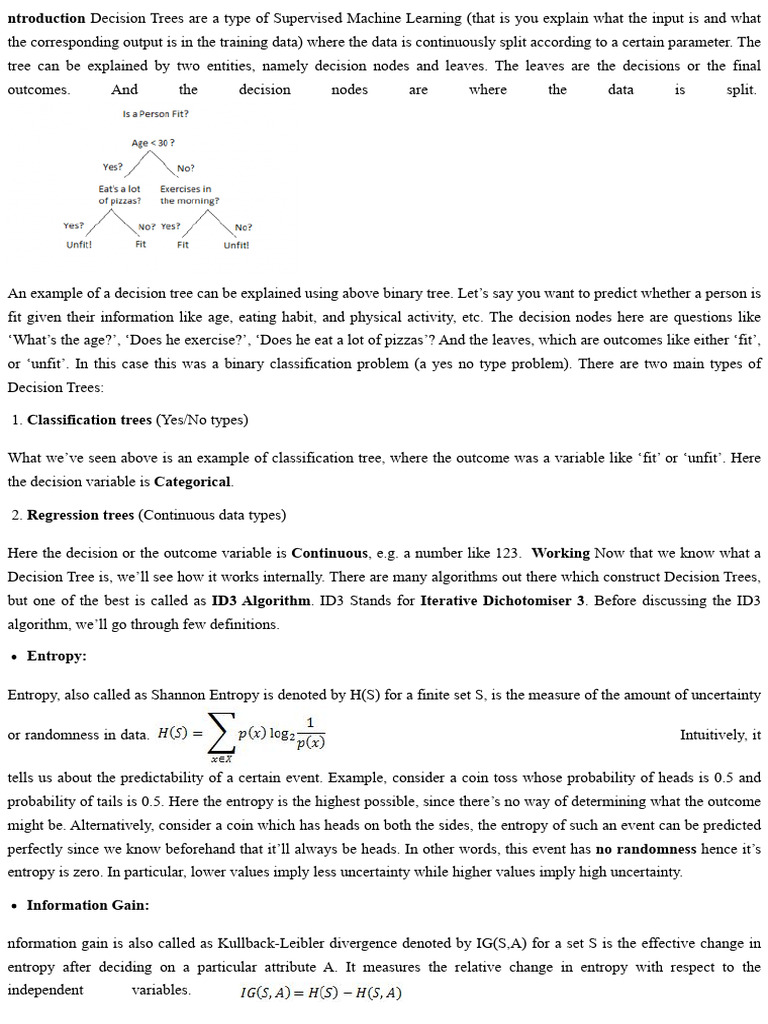 Understanding Decision Trees in ML | PDF | Statistical Classification ...