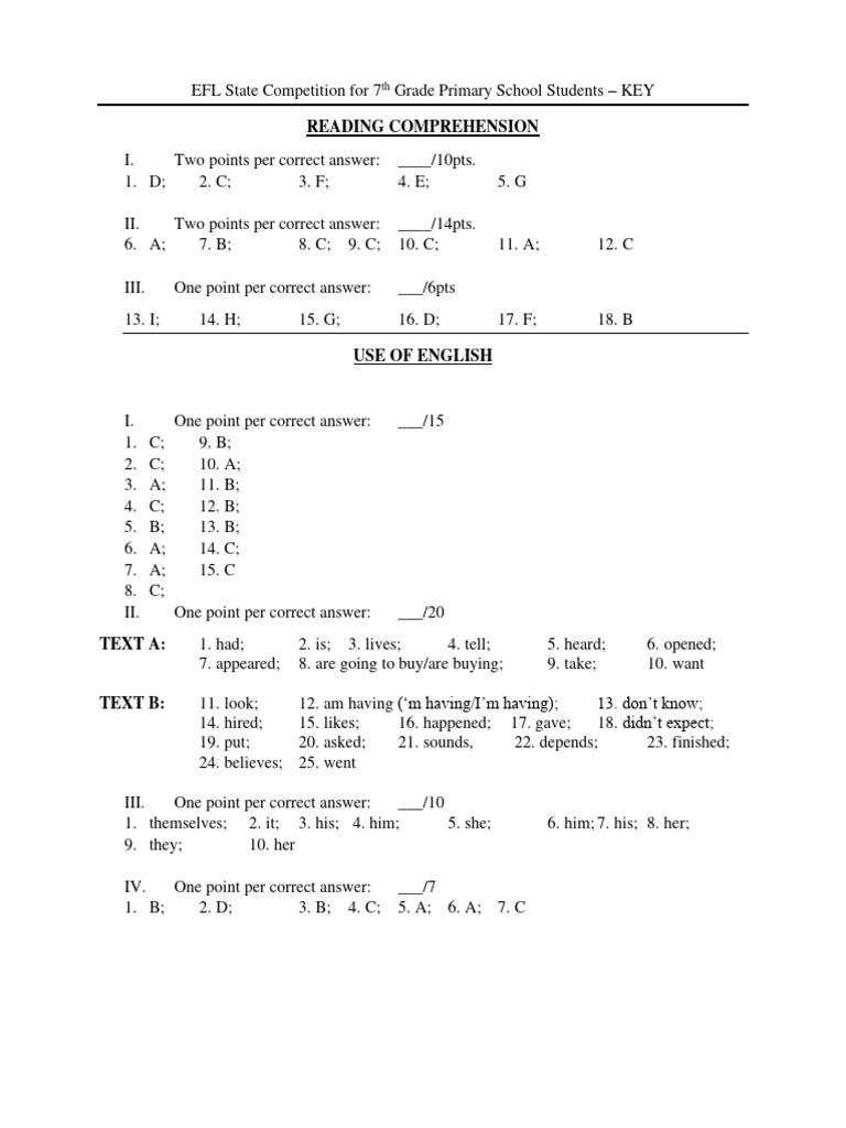 2022 math state test grade 7 answer key