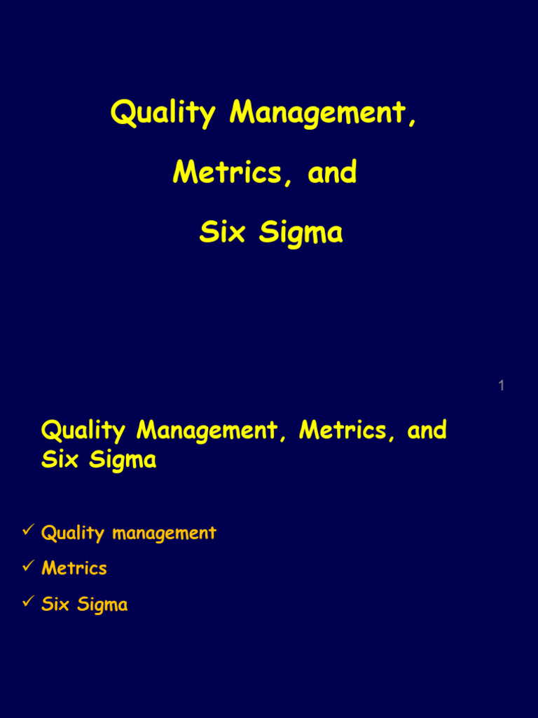 Quality Management and Six Sigma Guide | PDF | Quality Management ...