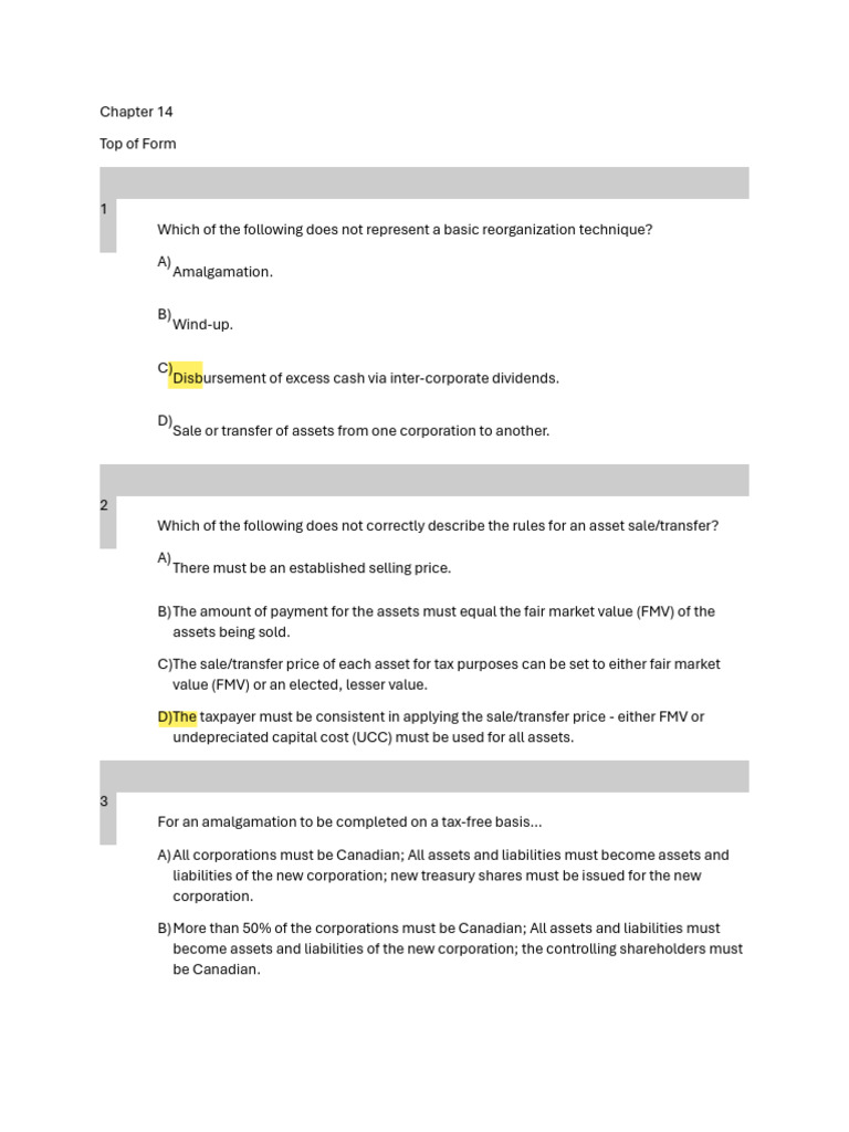 Corporate Reorganization Techniques Explained | PDF | Partnership ...