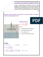 Minimum Depth of Foundation by Rankine's Formula