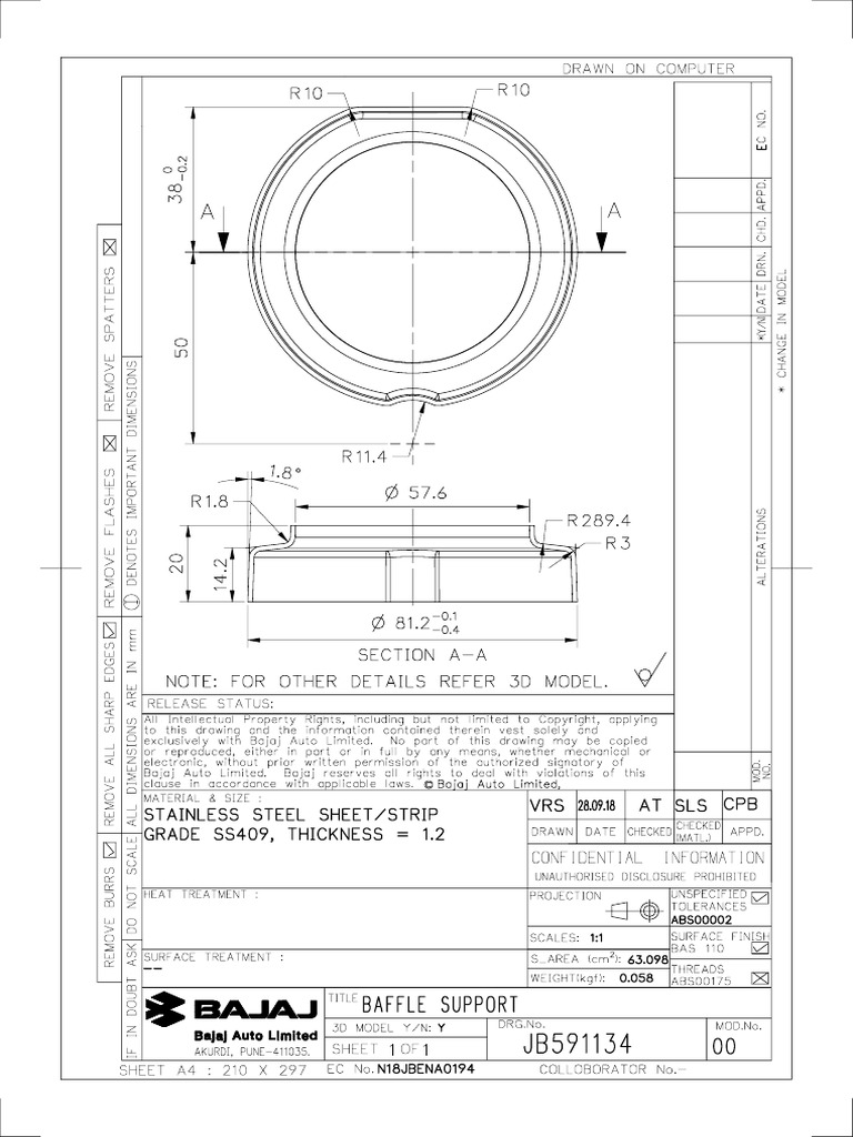D Jb591134 00 Baffle Support | PDF