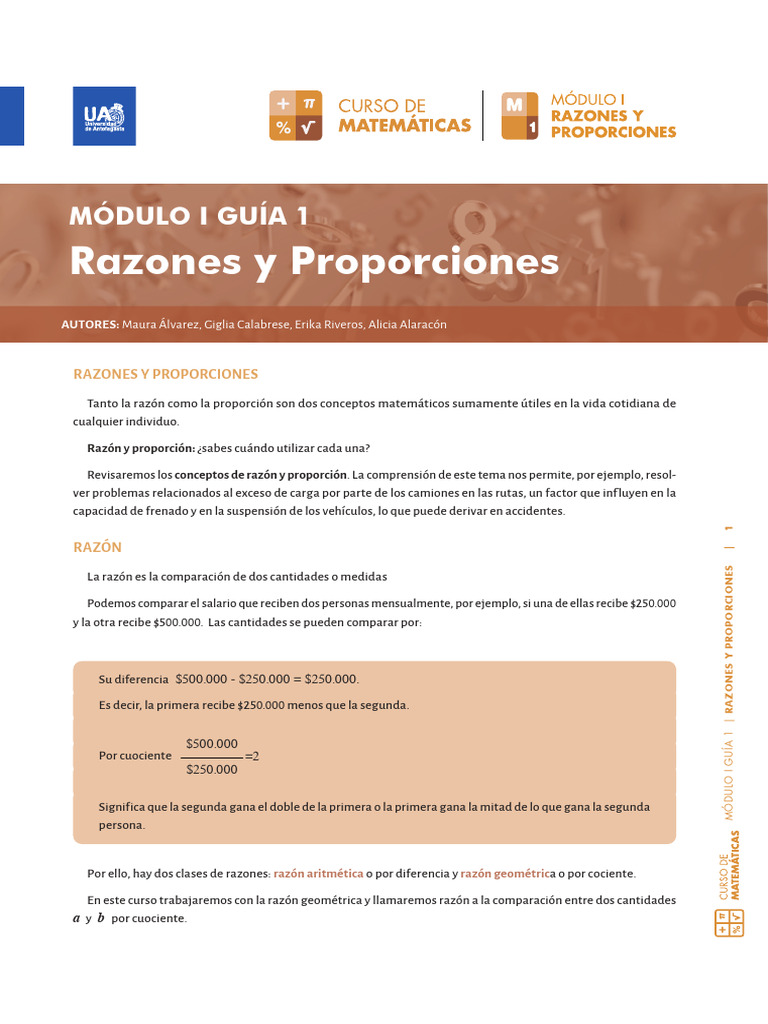 Modulo I Guia 1 Pdf Proporción Matemáticas