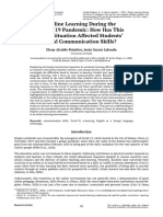 Online Learning During The Covid 19 Pandemic How Has This New Situation Affected Students Oral Communication Skills