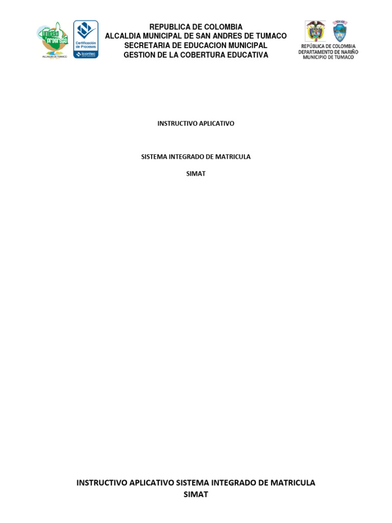 Instructivo del Sistema SIMAT en Colombia | PDF | Gobierno local | Colombia