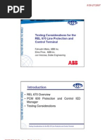 REL670 Testing Considerations