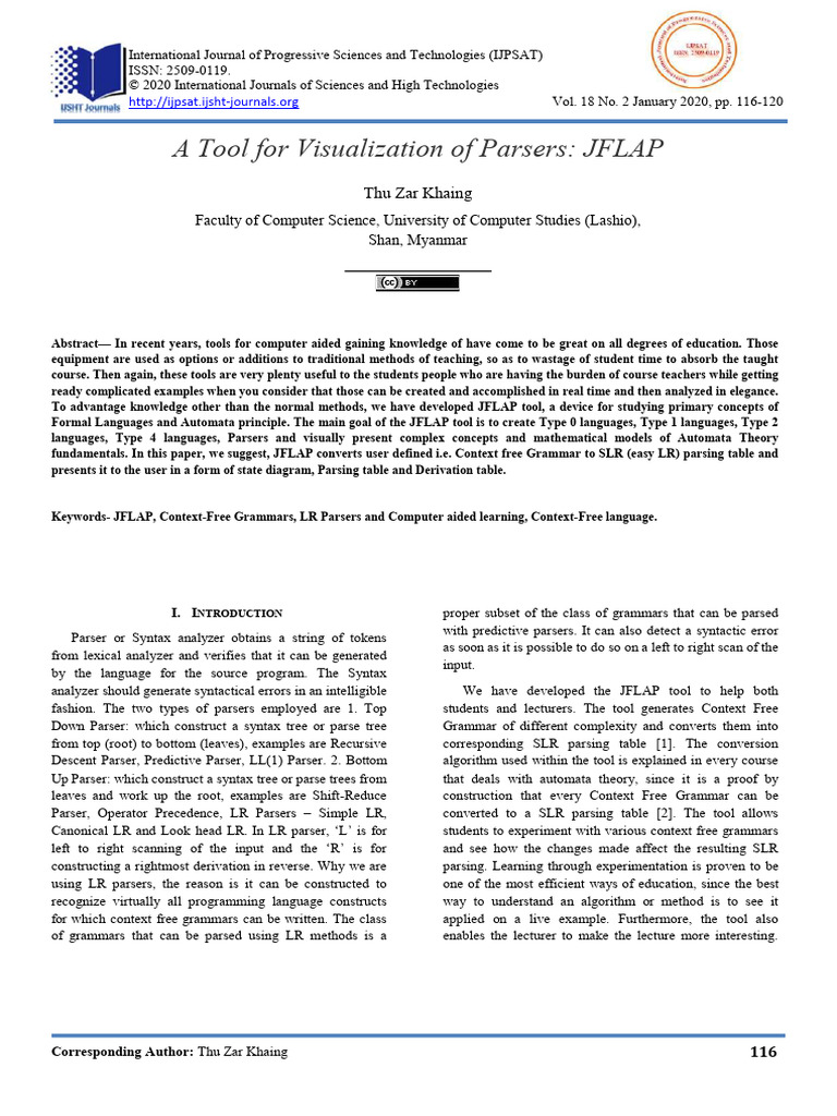 A Tool For Visualization of Parsers Jflap 2u4qtn29y2 | PDF | Parsing ...