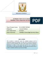 E - Content - INTRODUCTION TO STATISTICS