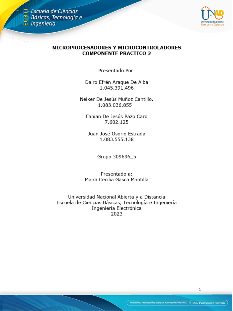 Practica 2 Descargar Gratis Pdf Electrónica Microcontrolador