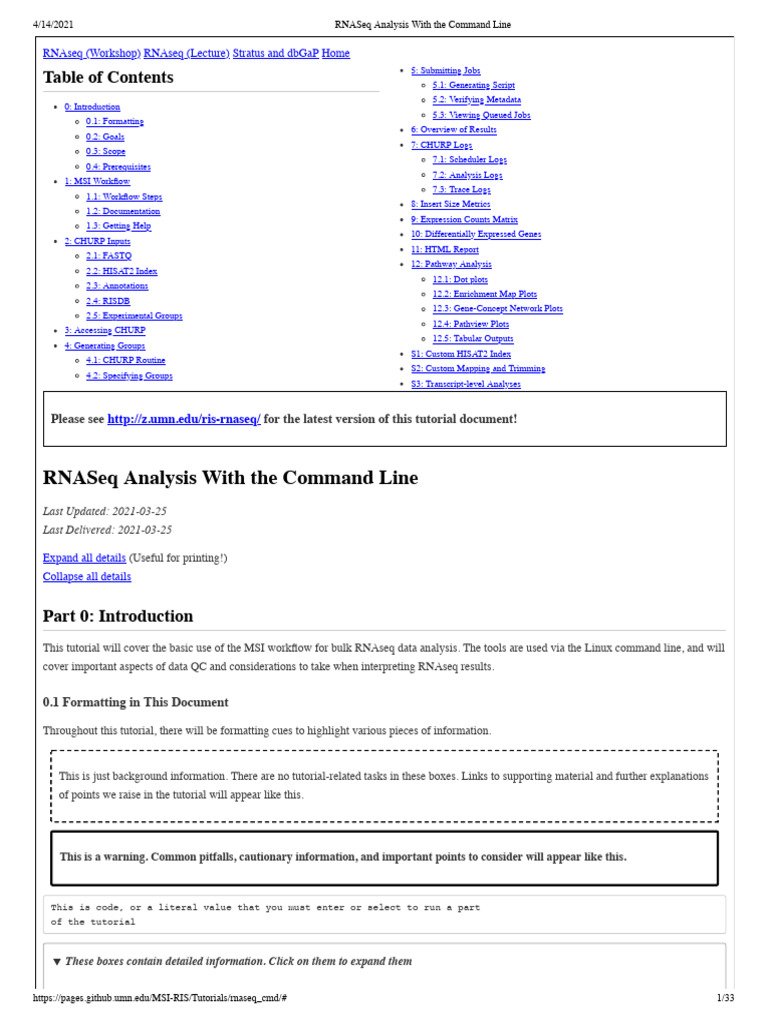 Command Line RNASeq Data Analysis | PDF | Computer File | Data Analysis
