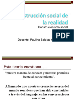 La Construcción Social de La Realidad - Construccionismo Social