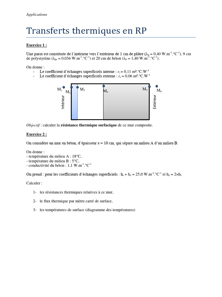 Calculs de résistance thermique des murs PDF Thermodynamique hors — free download