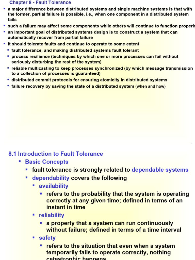 Fault Tolerance in Distributed Systems | PDF | Data Transmission ...