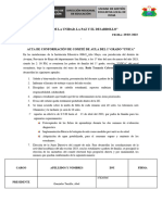 Acta de Conformación de Comité de Aula