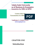 Econometrics For MPM, LNotes 1
