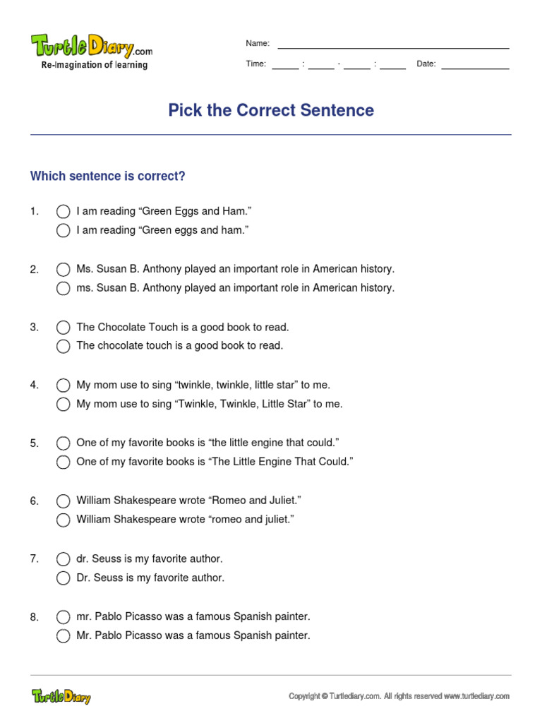 Pick Example Sentence