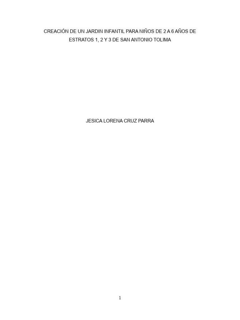 Jardín Infantil en San Antonio Tolima | PDF | Educación de la primera ...