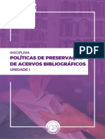 Politicas de Preservação Do Acervo Bibliográfico - UNIDADE I