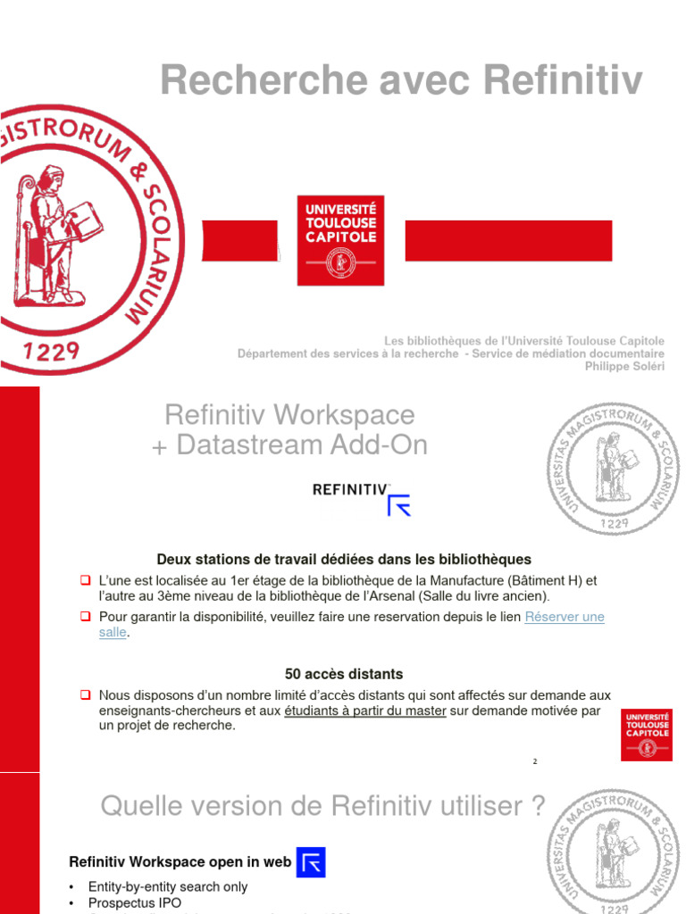 Utilisation de Refinitiv Workspace et Datastream | PDF