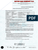 Certificado N°SD-05-0048407-2023: La Entidad Certificadora Motor Gas Company S.A. Certifica