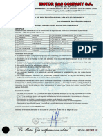 Certificado de Inspección Anual Del Vehículo A GNV Certificado N°SD-05-0026106-2023