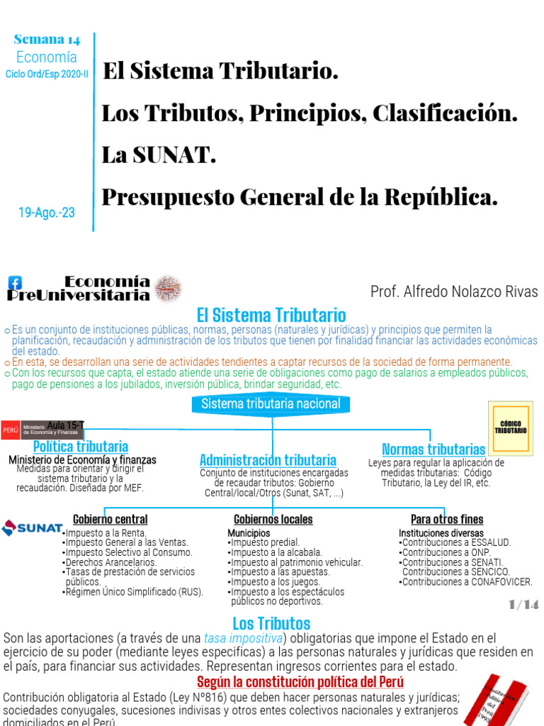 Clases y Principios del Sistema Tributario | PDF | Impuestos | aduana