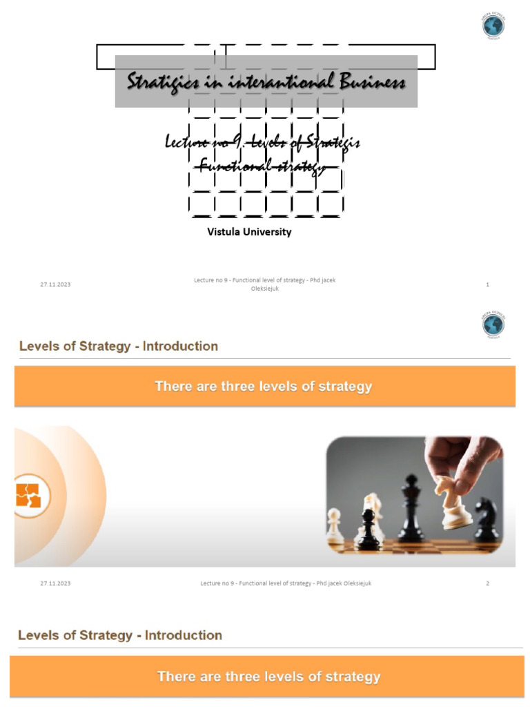 Lecture No 8. Functional Levels of Strategy | PDF | Strategic ...