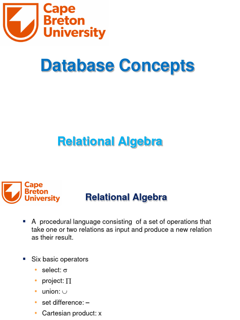 Relational algebra pdf relational model mathematical logic