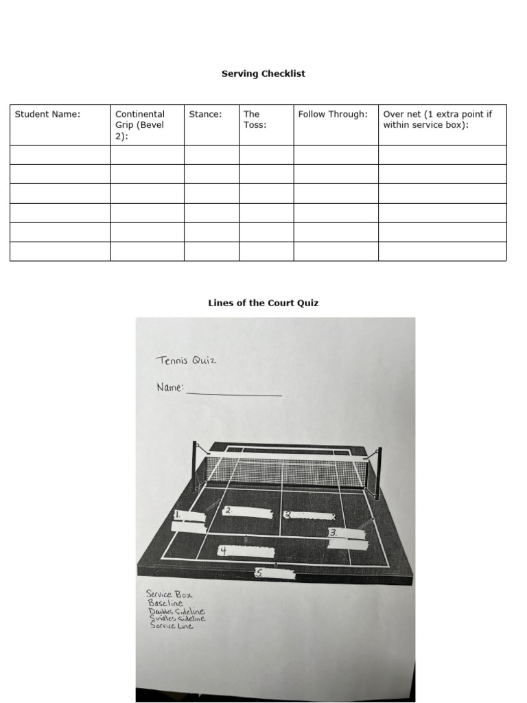 Tennis Assessment PDF