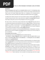 Impact of The Land Use Act On Customary Land Tenure in Nigeria