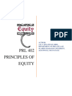 Class Notes PRL 402 Principles of Equity