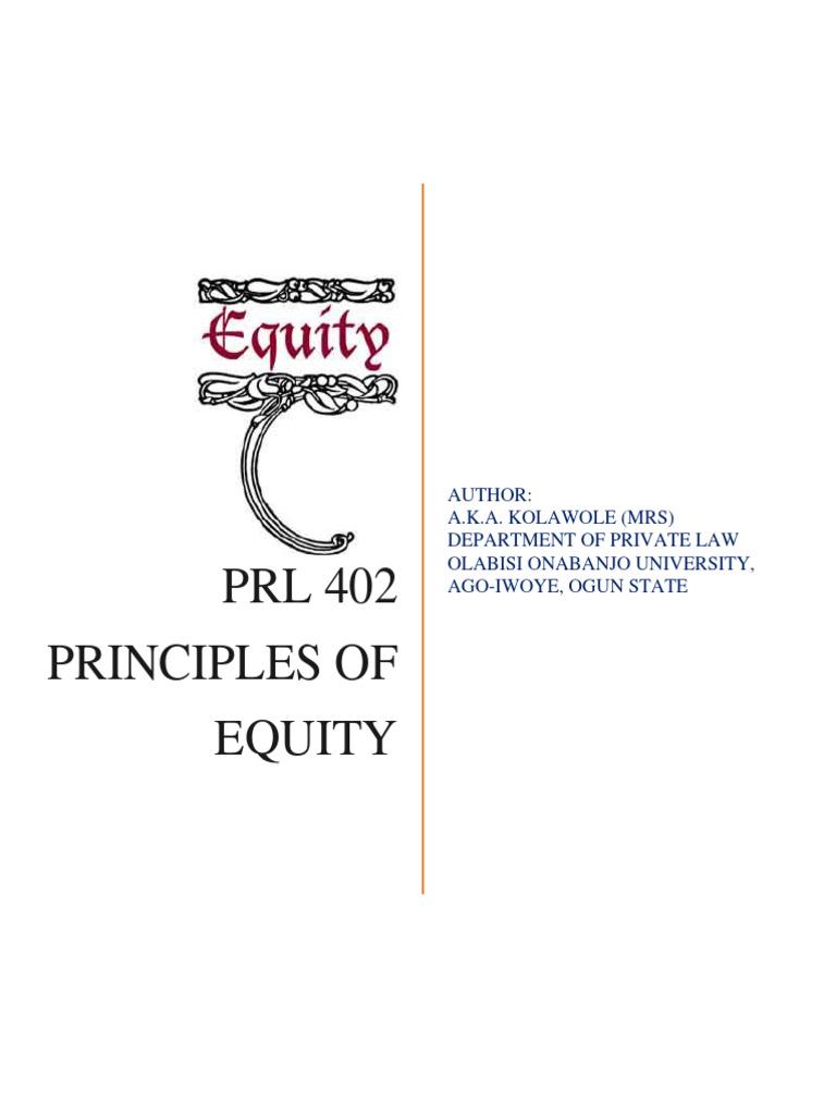 Principles of Equity in Common Law | PDF | Equity (Law) | Common Law