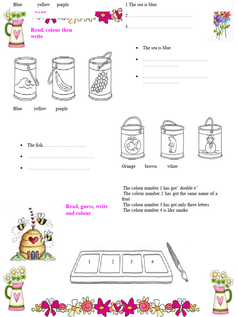 Colours Test3rd Class Tests - 63519 | PDF