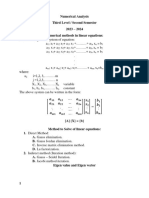 Numerical Methods in Linear Equations - Direct Method