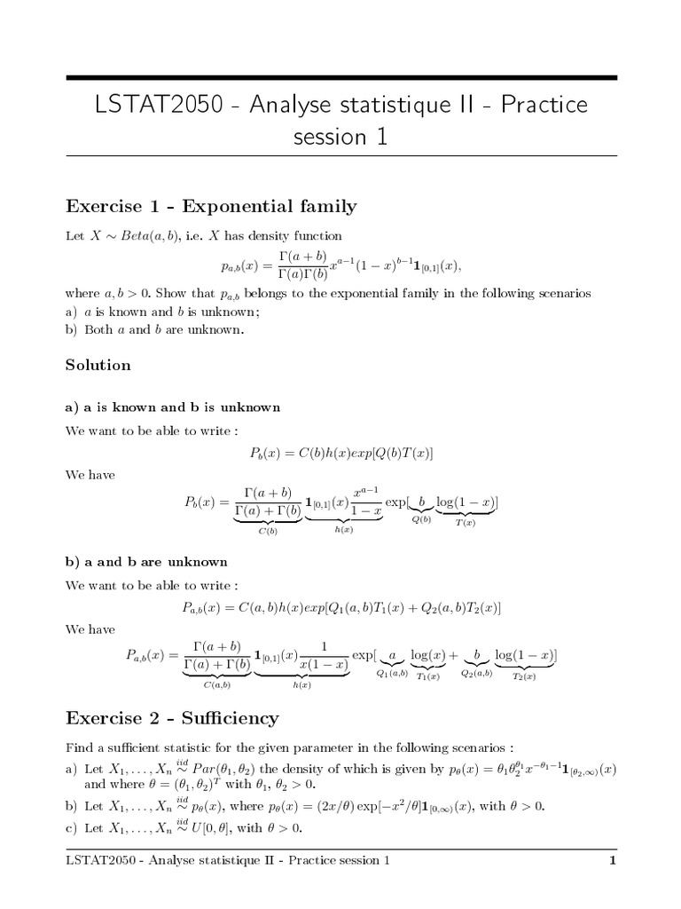 Statistical Analysis II: Exponential Family | PDF | Statistical Theory ...
