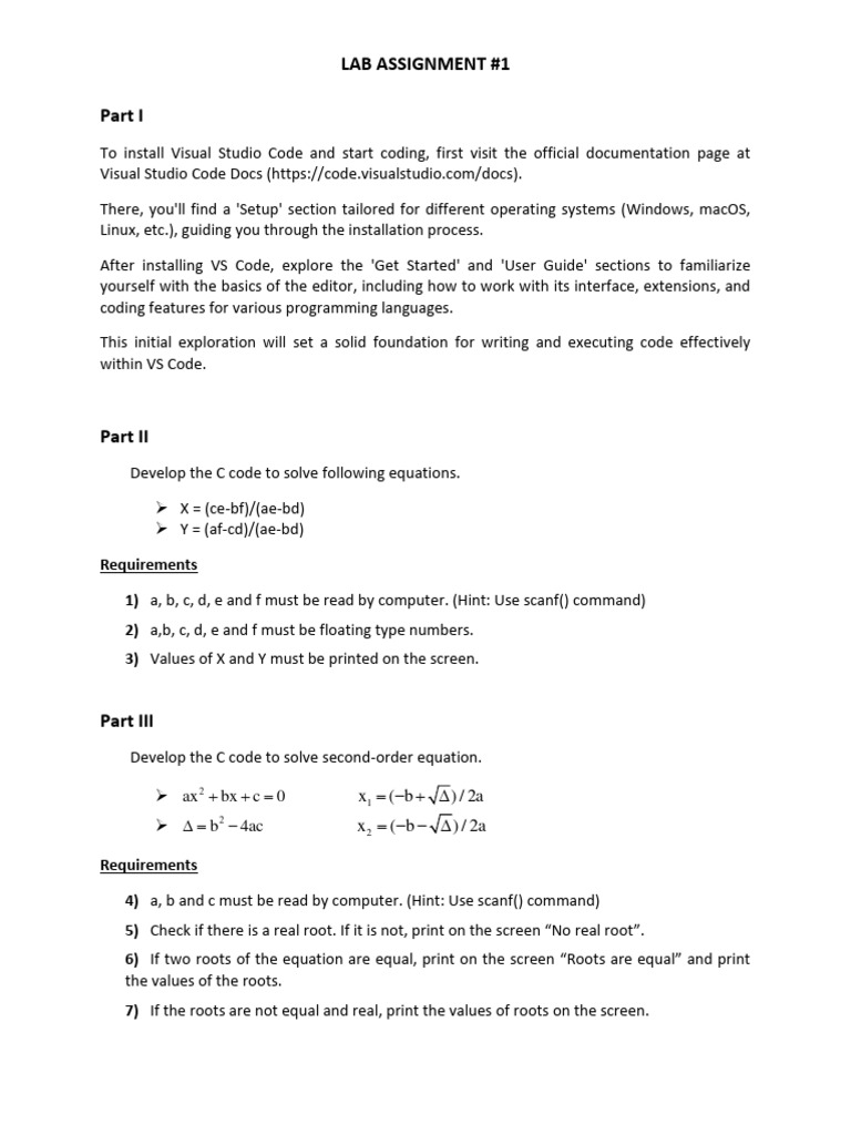 C Coding Lab Assignment Guide | PDF