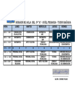 Horario de Aula Del 5º A - 2024