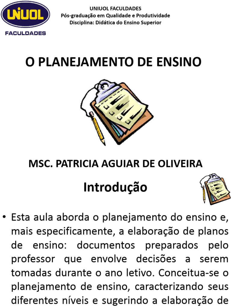 Planejamento de Ensino Superior Eficaz | PDF | Planejamento | Lição