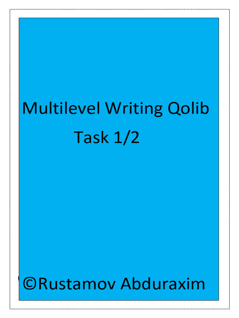Multilevel Writing Qqoliblar Task 1/2 PDF