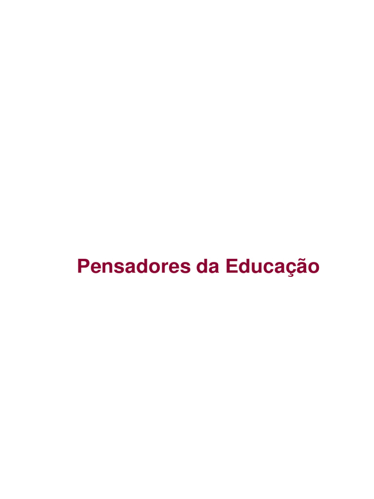Principais Pensadores da Educação | PDF | Sociologia | Aprendizado