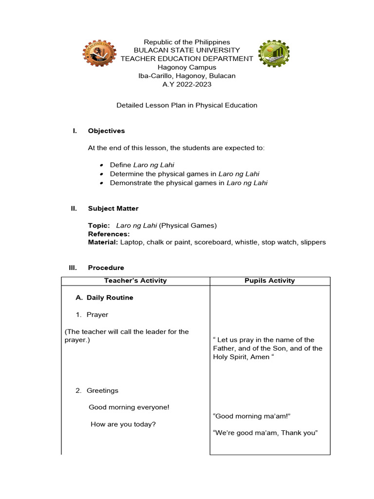 GEd 309 Detailed Lesson Plan | PDF