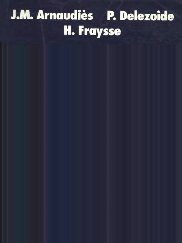 Exercices Résolus Danalyse Du Cours de Mathématiques (Arnaudies) | PDF