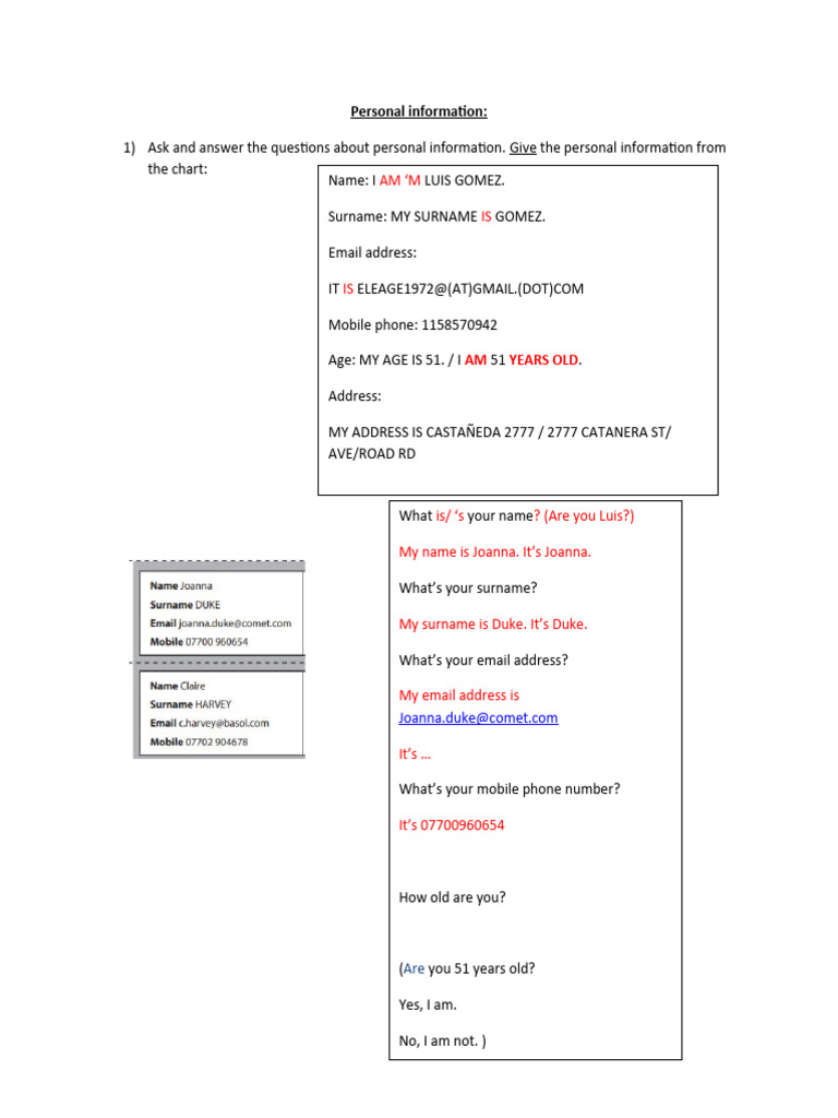 Personal Information Overview | PDF