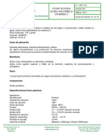 Ficha Tècnica Acido Ascórbico - Vitamina C